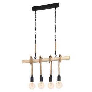 Træ pendler lampe brun, Zerina