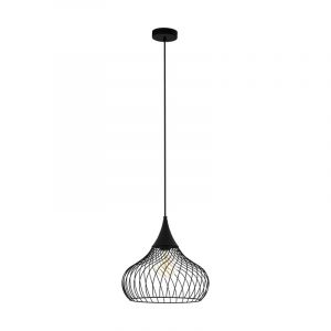Sort industri pendler lampe stål, Vanessa