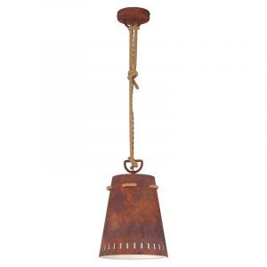 Rustfarvet rustik pendler lampe stål, Everardus