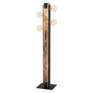 Træ gulv lampe brun, Dragana, med brytare