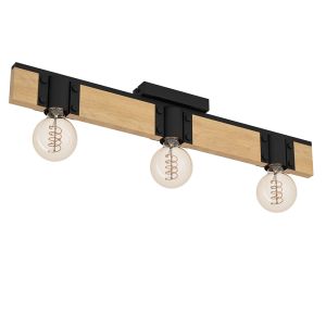 Brun rustik loftlampe træ, Angela