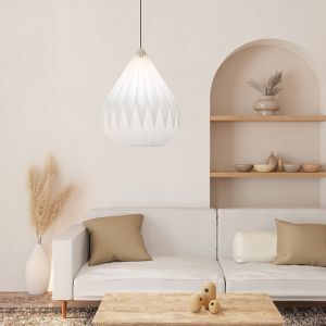 Papir pendler lampe hvid, Leco
