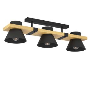 Sort retro loftlampe træ, Juanita