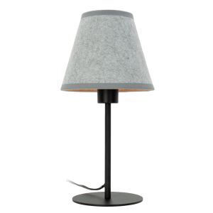 Grå bordlampe stof, Allan, med brytare