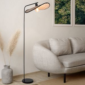 Brun rustik gulv lampe træ, Jillah, med brytare