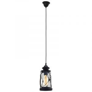 Sort vintage pendler lampe glas, Abetone