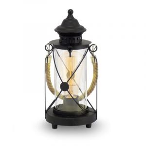 Sort klassisk bordlampe stål, Katoo, med brytare