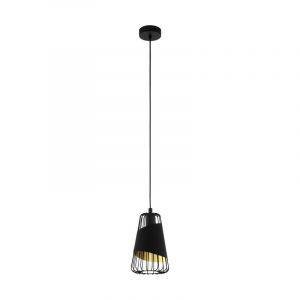 Sort retro pendler lampe metal, Joost