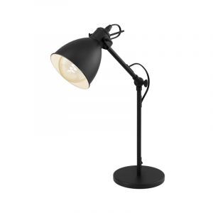 Sort industri bordlampe metal, Lavinio, med brytare