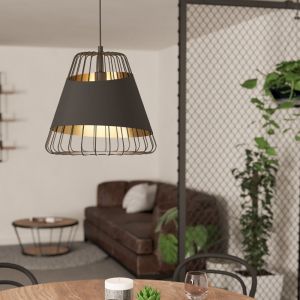 Sort retro pendler lampe metal, Joost