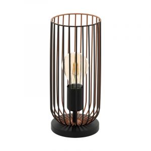 Kobber industri bordlampe stål, Silje, med brytare