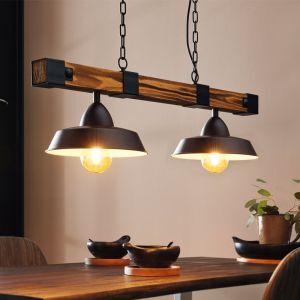 Træ pendler lampe brun, Josia