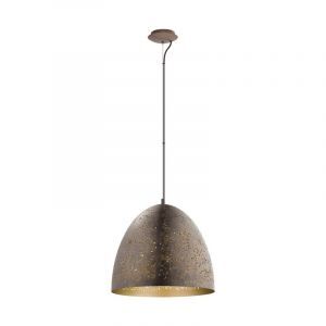 Brun retro pendler lampe stål, Ajay