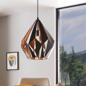 Sort modern pendler lampe metal, Acri