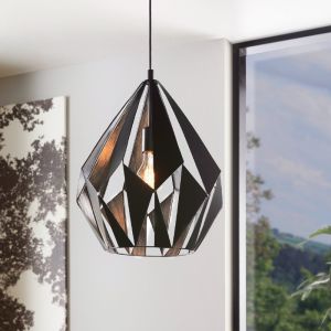 Sort modern pendler lampe metal, Acri
