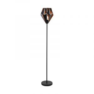 Sort modern gulv lampe metal, Acri, med brytare