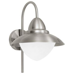 Sølv klassisk udendørslampe glas, Elayza, IP44