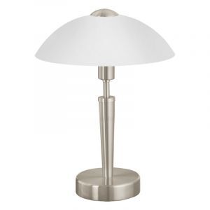 Nikkel klassisk bordlampe glas, Miam, med beröringsdimmer