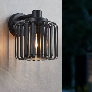 Sort industri udendørslampe aluminium, Rebecca, IP65