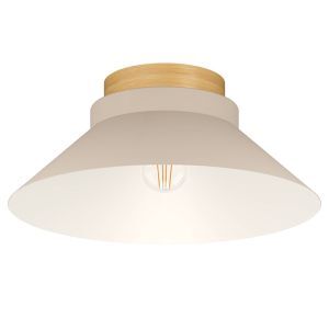 Beige loftlampe træ, Lucy