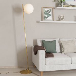 Messing modern gulv lampe glas, Polly, med brytare