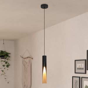 Brun modern pendler lampe aluminium, Aloysius