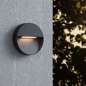 Sort modern udendørslampe aluminium, Lamar, 4,8W, varm til kold hvid justerbar LED, IP65