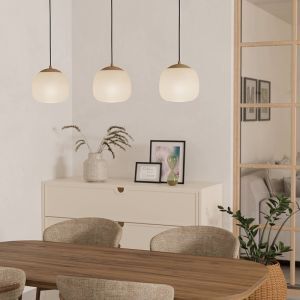 Taupe pendler lampe glas, Claudia