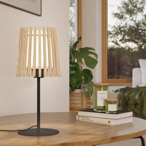Rustik bordlampe træ, Farah, med brytare
