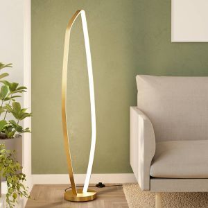Guld design gulv lampe aluminium, Samson, 25,2W, 3000K LED, med brytare