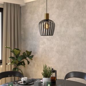 Sort industri pendler lampe stål, Insaf