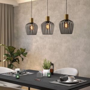 Sort industri pendler lampe stål, Insaf