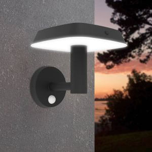 Sort udendørs væglampe solcelle plast, Ingemar, 8,5W, 3000K LED, IP65
