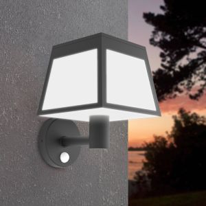 Sort udendørs væglampe solcelle plast, Imelda, 7,5W, 3000K LED, IP65