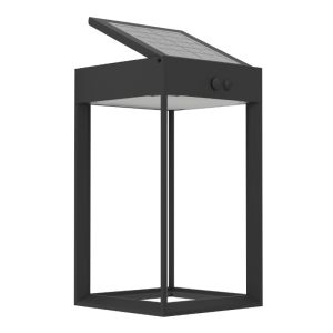 Sort udendørs væglampe solcelle plast, Hubrecht, 6,5W, 4000K LED, IP65