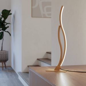 Brun design bordlampe stål, Tevin, 12W, 4000K LED, med brytare