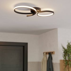 Sort modern loftlampe aluminium, Thekla, 21W, 3000K LED
