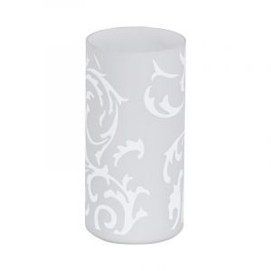 Hvid design bordlampe glas, Basken, med brytare