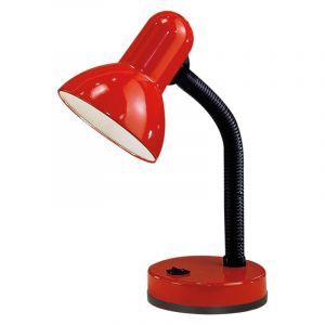 Rød skrivebordslampe plast, Granza, med brytare