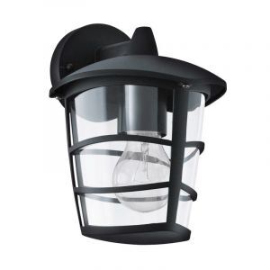 Sort modern udendørslampe plast, Inas, IP44