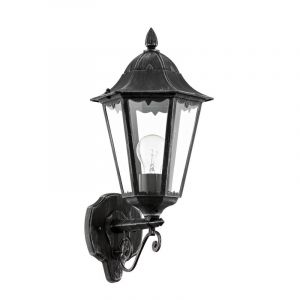 Sort klassisk udendørslampe aluminium, Leanna, IP44