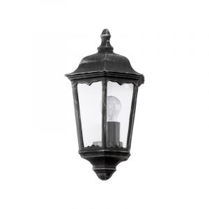 Sort klassisk udendørslampe aluminium, Leanna, IP44