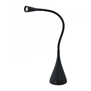 Sort modern skrivebordslampe plast, Lieselot, med beröringsdimmer