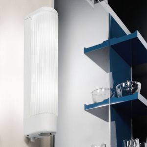Hvid spejllampe glas, Amrita, med brytare