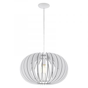 Hvid rustik pendler lampe træ, Kiran