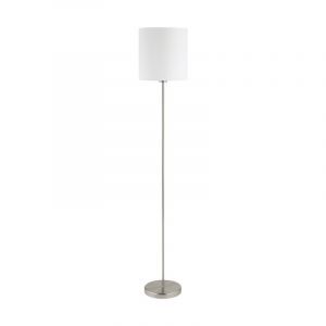 Hvid modern gulv lampe stof, Abano, med brytare