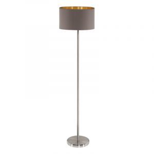 Brun modern gulv lampe stof, Terme, med brytare