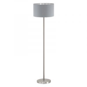 Grå modern gulv lampe stof, Terme, med brytare