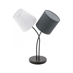 Hvid retro bordlampe stof, Anina, med brytare