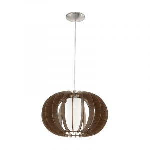 Brun rustik pendler lampe træ, Kiran
